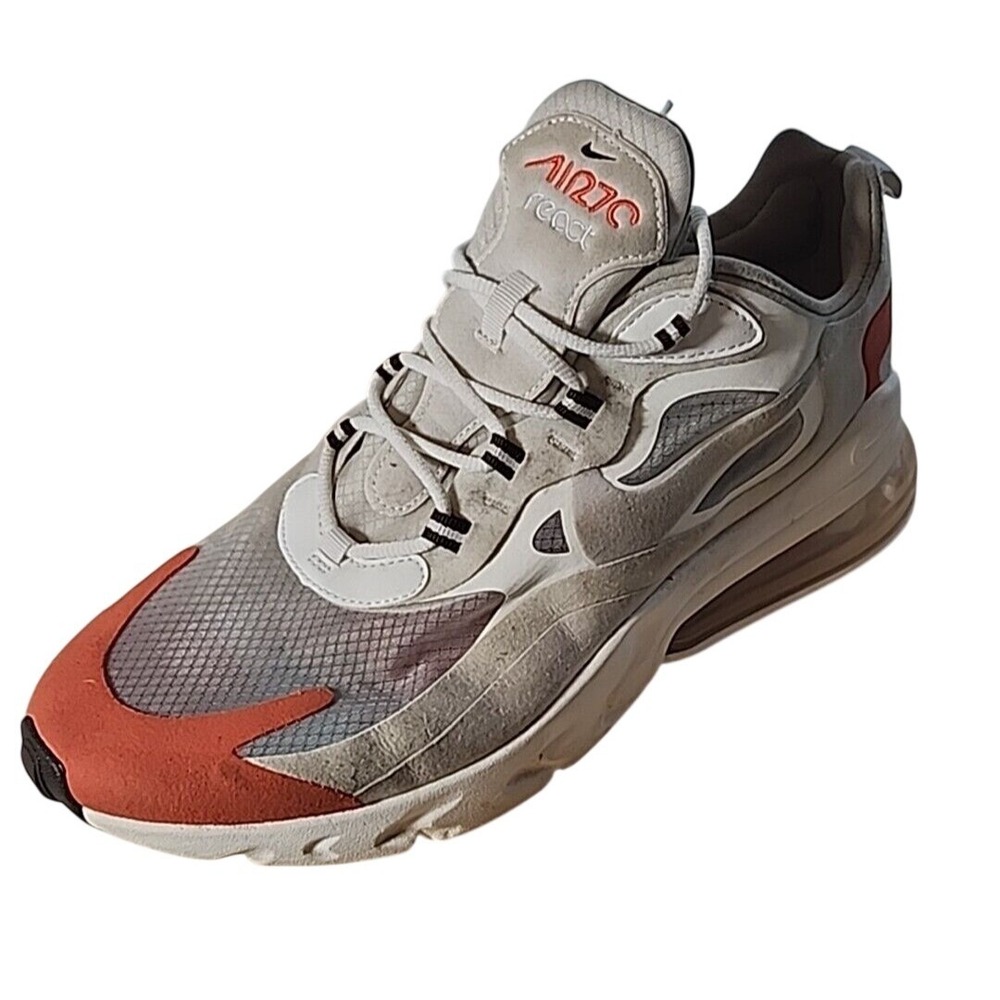 Nike Air Max 270 React Mens Light Orewood Brown Team Orange shoes Size 11